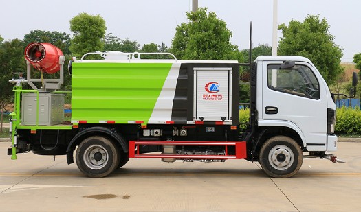 藍牌灑水車價格查詢_國六東風小福瑞卡5噸抑塵車廠家價格-程力抑塵車2